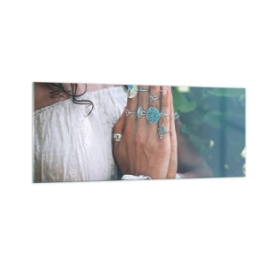 Glastavla - Bild på glas - Välkommen till existensens centrum - 100x40 cm