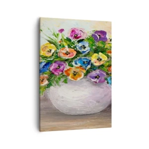 Canvastavla - Bild på duk - Stilleben med vit vas - 50x70 cm