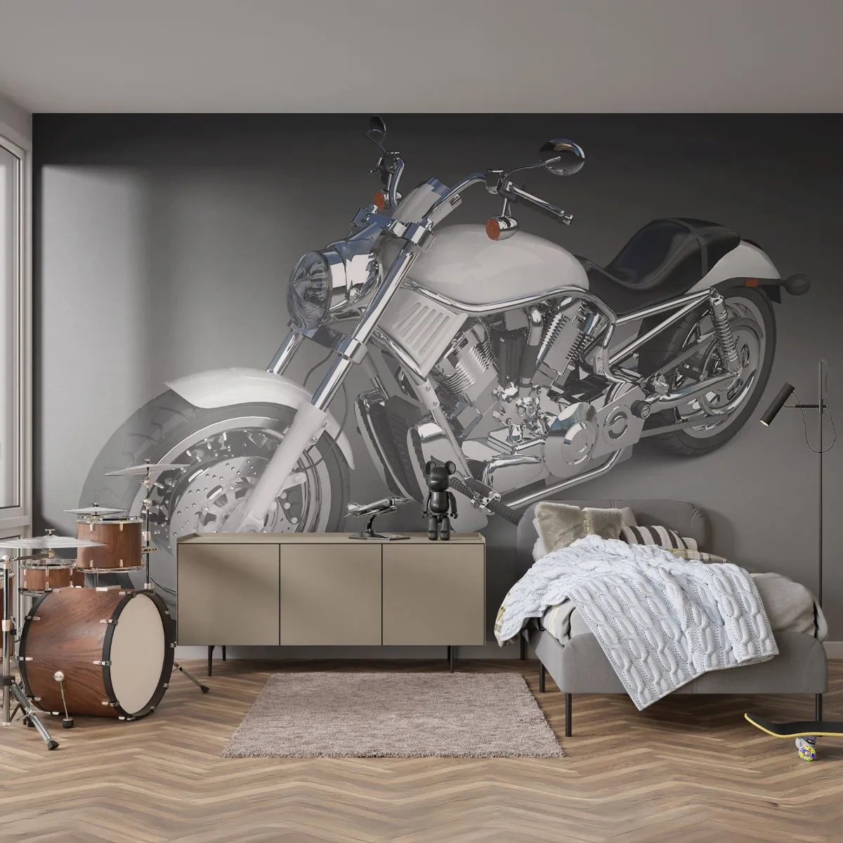 Fototapet Premium Canvas - Man vill lägga sig knäna - Bil, Motorcykel, Resor - 500x350 cm