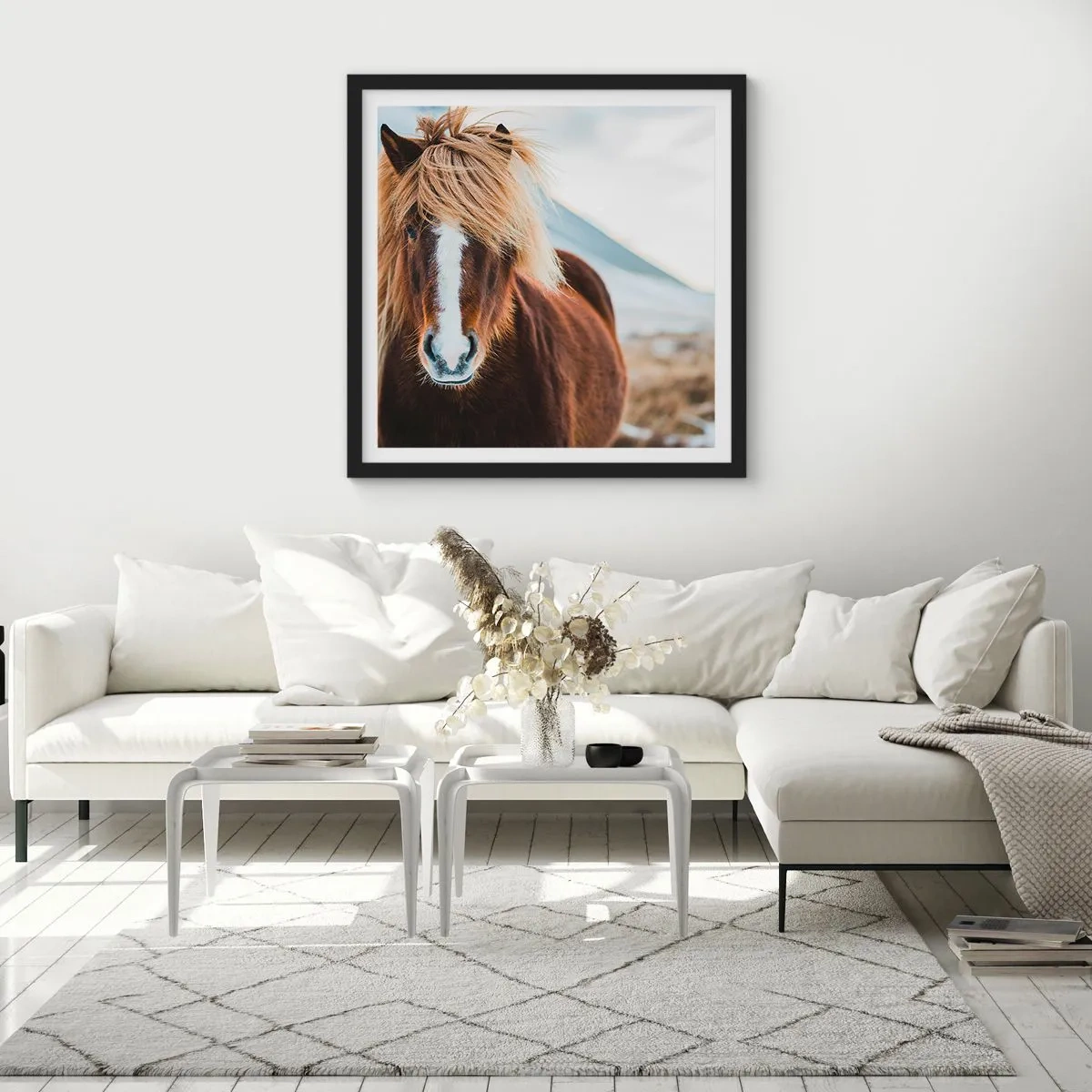 Affisch i svart ram - Känner du friheten? - 60x60 cm