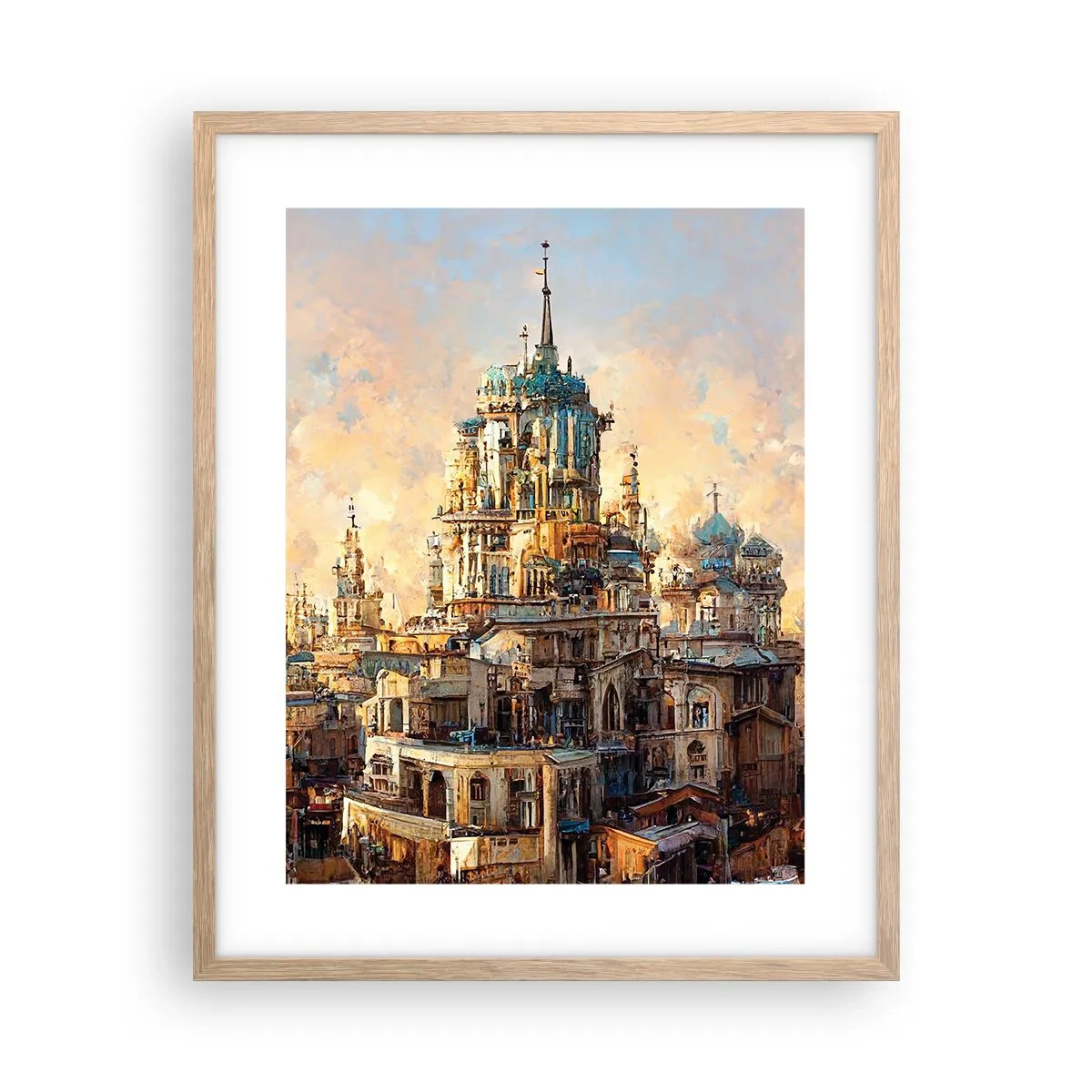 Affisch i ram av ljusek - Städernas stad - 40x50 cm