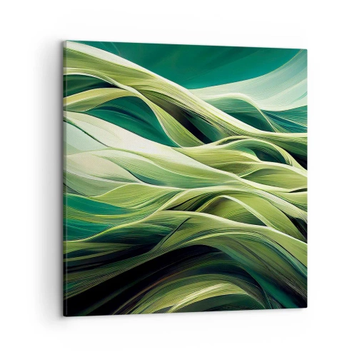 Canvastavla - Bild på duk - Ett abstrakt spel med grönt - 50x50 cm