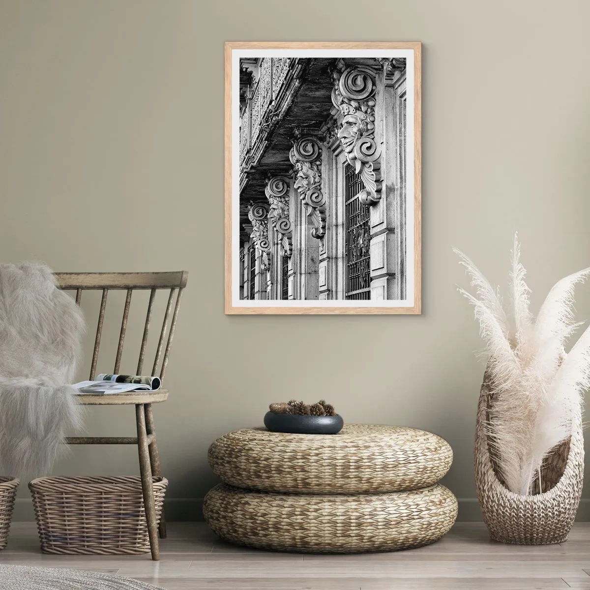 Affisch i ram av ljusek - Fantastiska Barcelona - 50x70 cm