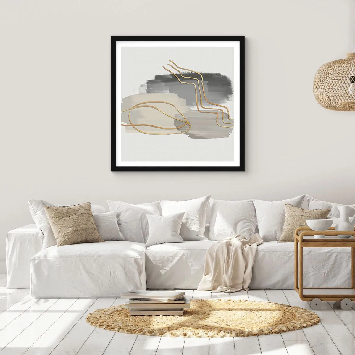 Affisch i svart ram - Varaktighet och rörelse - 40x40 cm