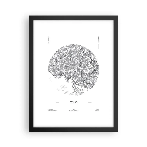Affisch i svart ram - Oslos anatomi - 30x40 cm