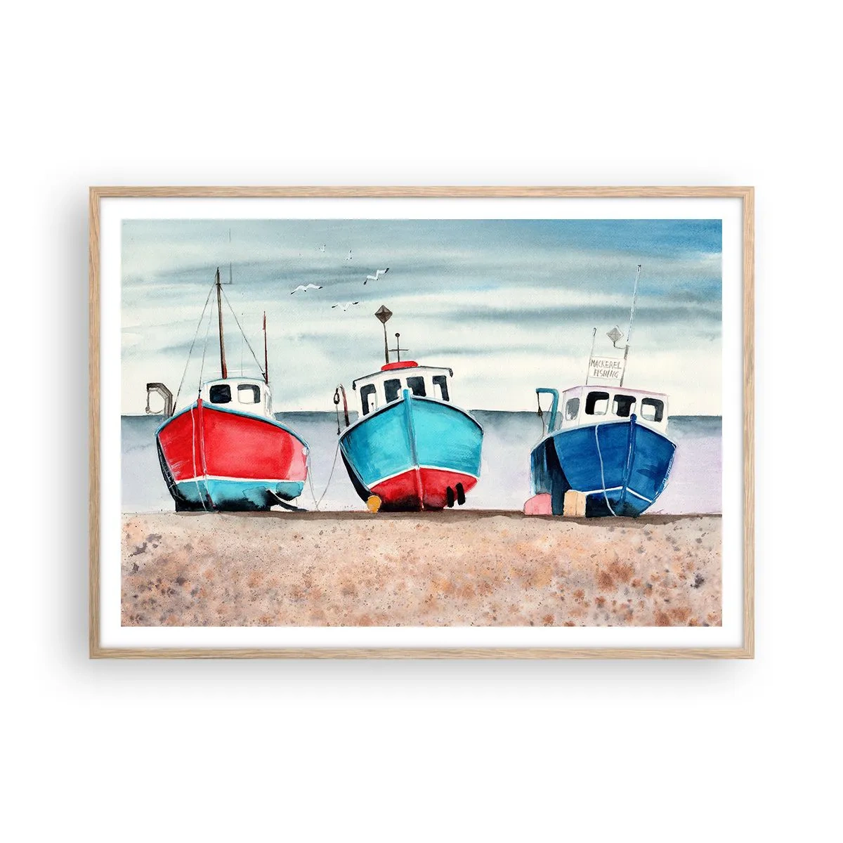 Affisch i ram av ljusek - Redo för fångst - 100x70 cm