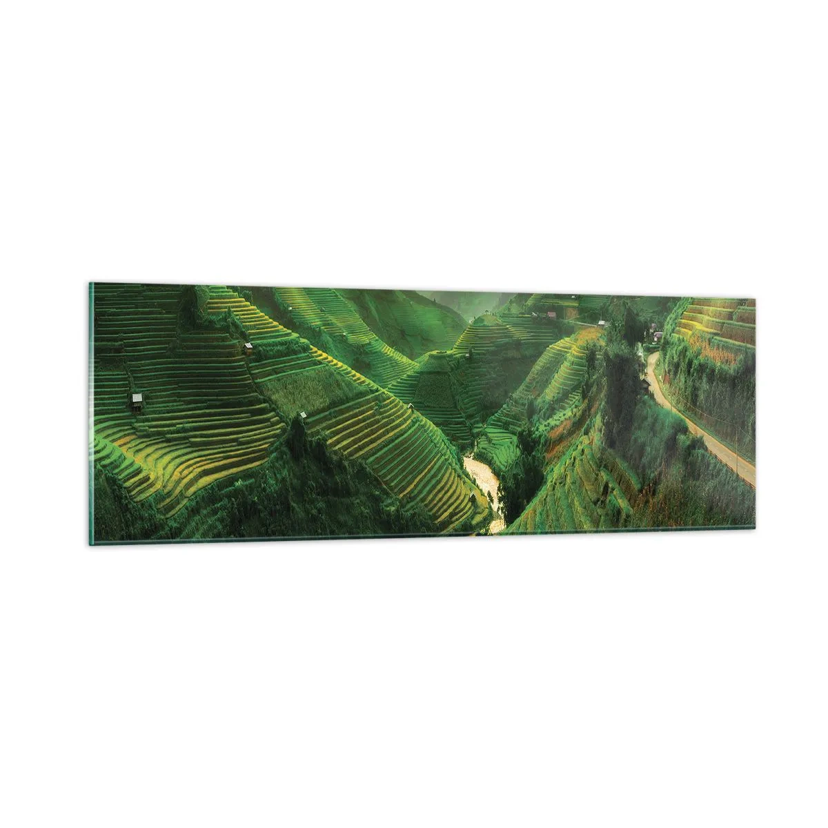 Glastavla - Bild på glas - Vietnamesisk dal - 90x30 cm