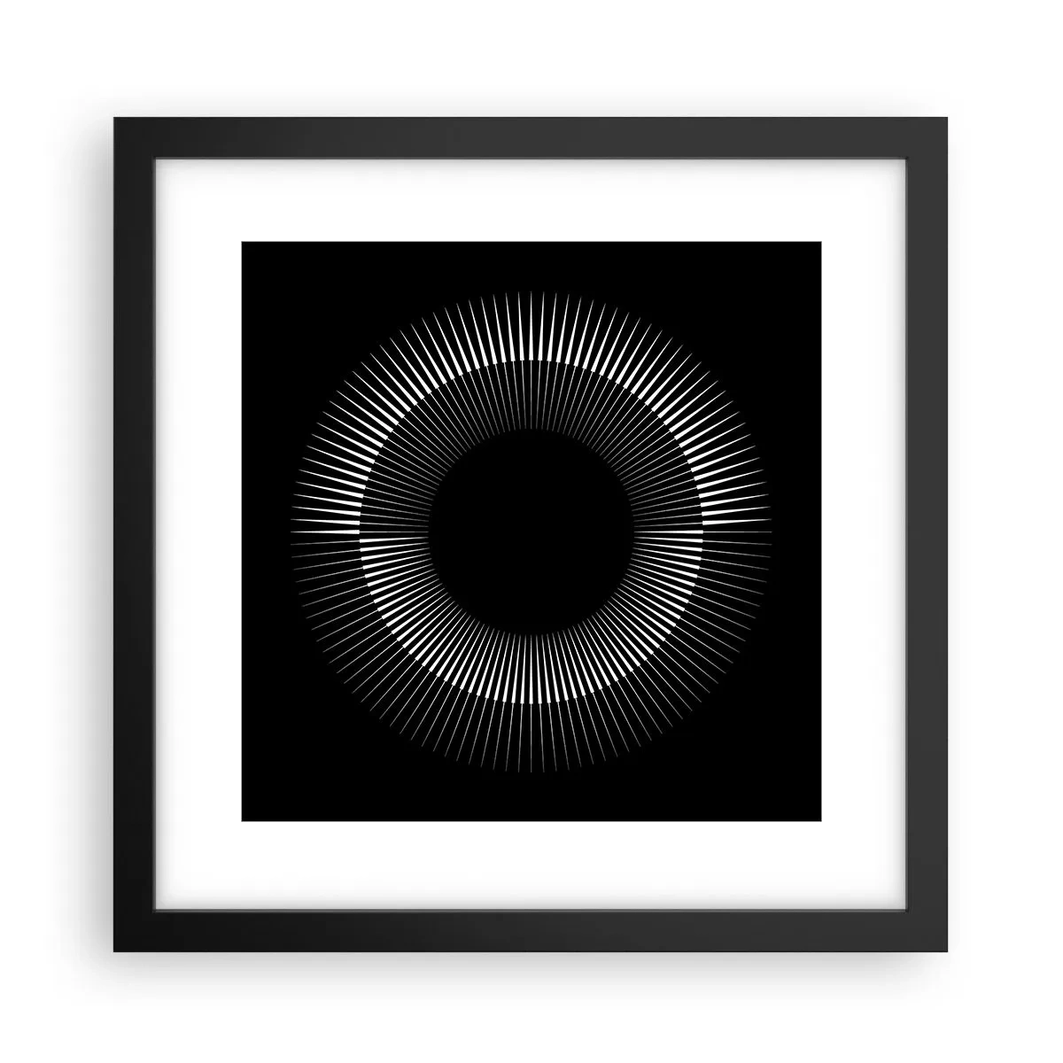 Affisch i svart ram - Svart sol - 30x30 cm