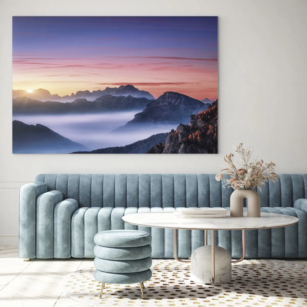 Glastavla - Bild på glas - Över dalarna - 120x80 cm