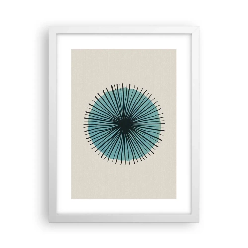 Affisch i vit ram - Radier mot blått - 30x40 cm