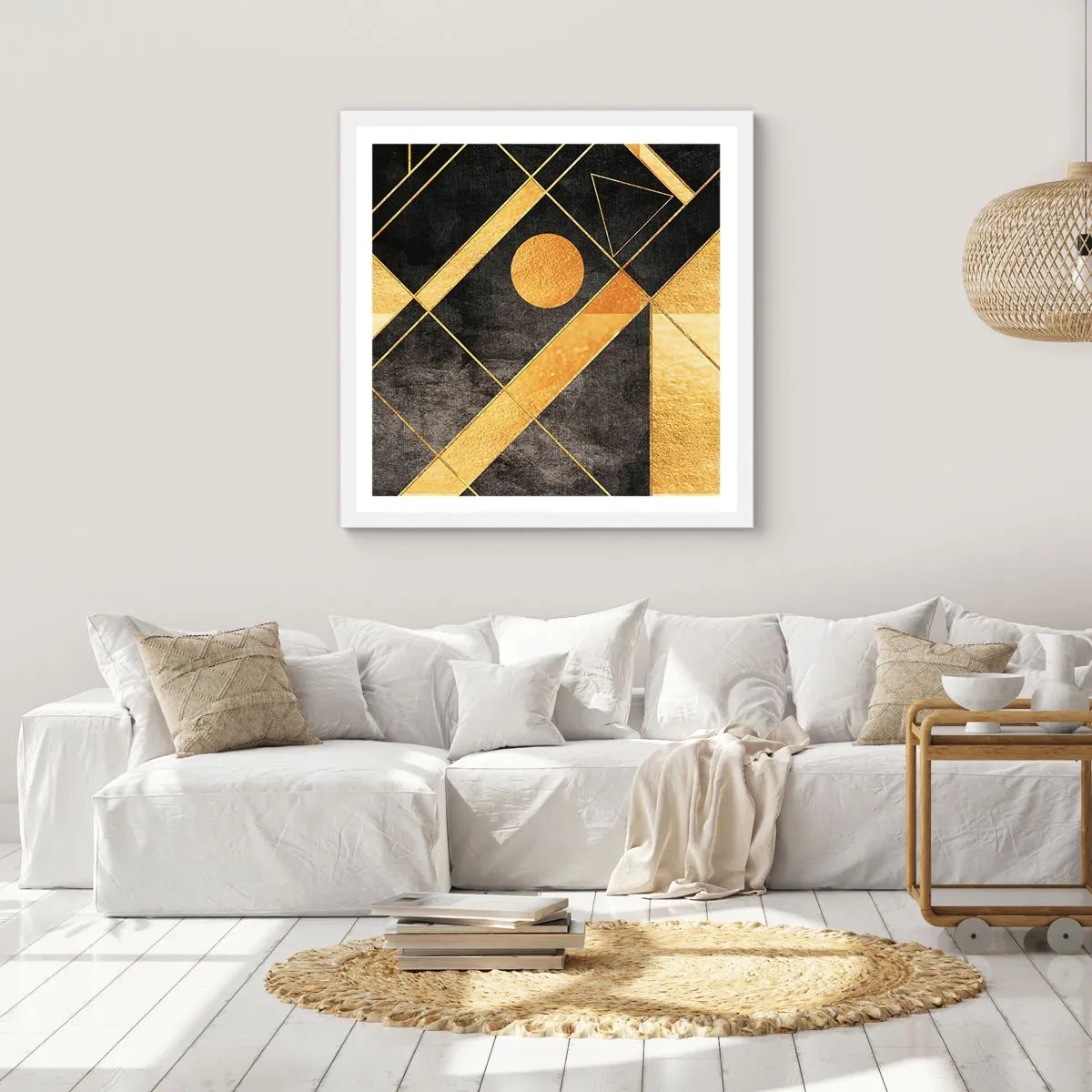 Affisch i vit ram - Öknens sol - 60x60 cm