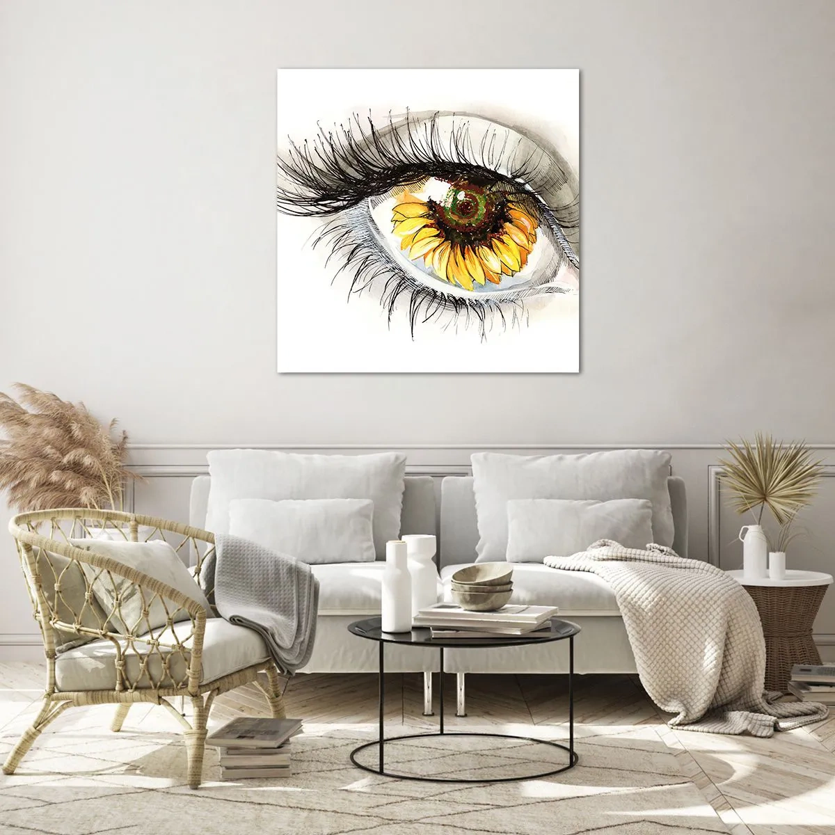 Glastavla - Bild på glas - Blick het som sommar - 60x60 cm