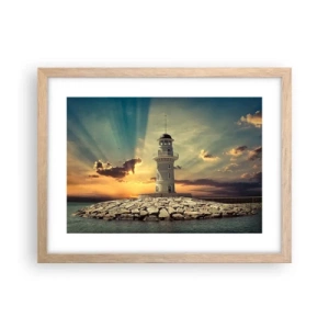 Affisch i ram av ljusek - Ljus - Godhet - Skönhet - 40x30 cm