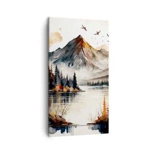 Canvastavla - Bild på duk - Gyllene höst i fjällen - 45x80 cm