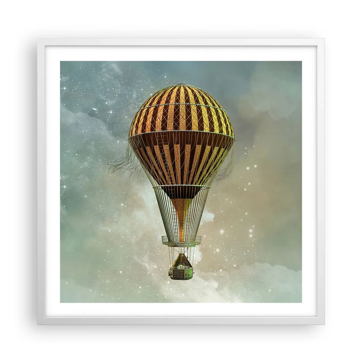 Affisch i vit ram - Banbrytande flygningar - 60x60 cm