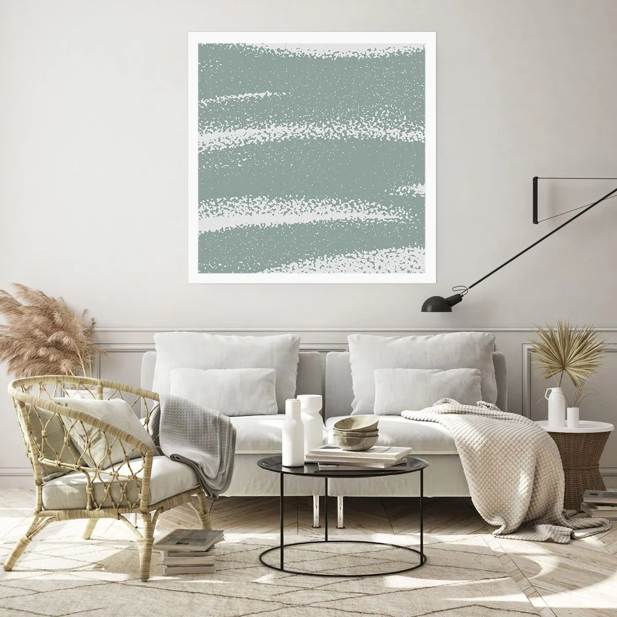 Affisch - Abstraktion i vinterstämning - 60x60 cm