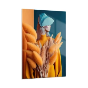Glastavla - Bild på glas - Fluffigt porträtt - 50x70 cm