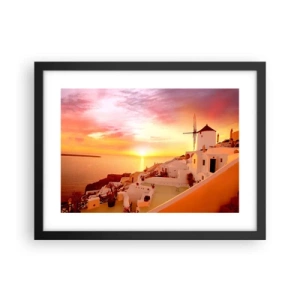 Affisch i svart ram - Smälta sig in i vitt och guld - 40x30 cm