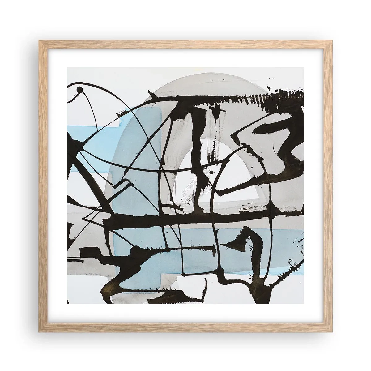 Affisch i ram av ljusek - Blått trots allt - 50x50 cm