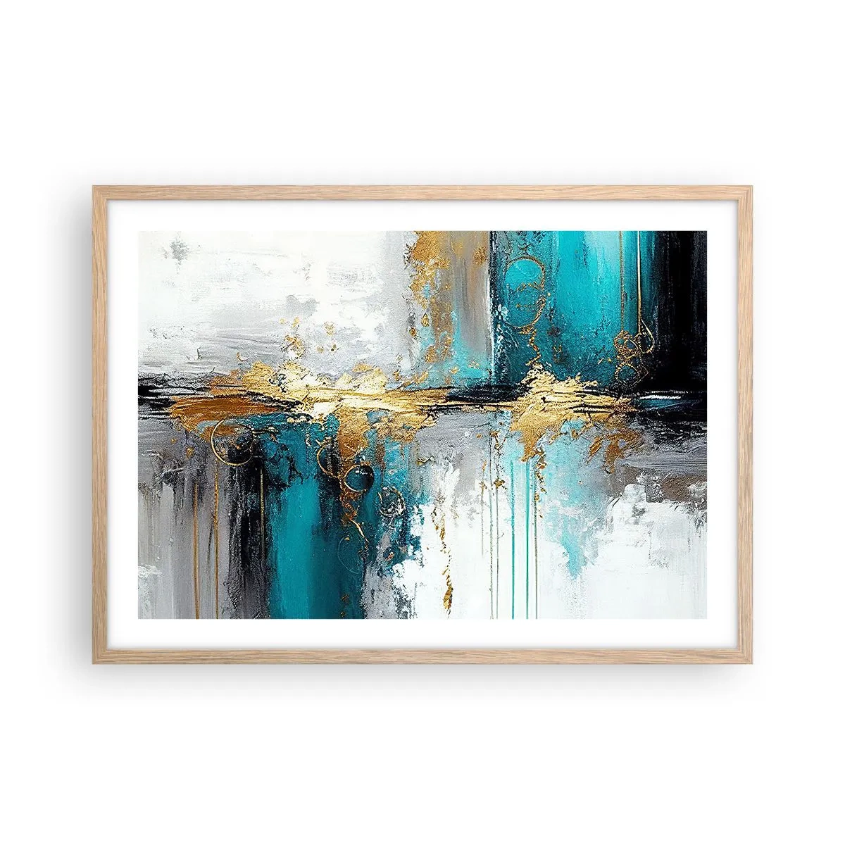 Affisch i ram av ljusek - Allting flödar - 70x50 cm
