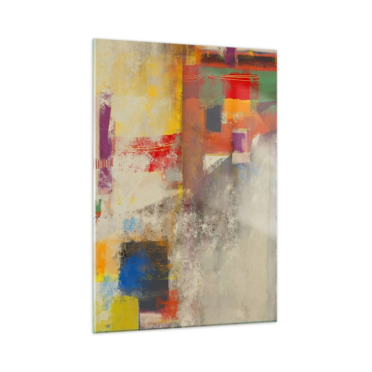 Glastavla - Bild på glas - Färgernas geometri - 50x70 cm