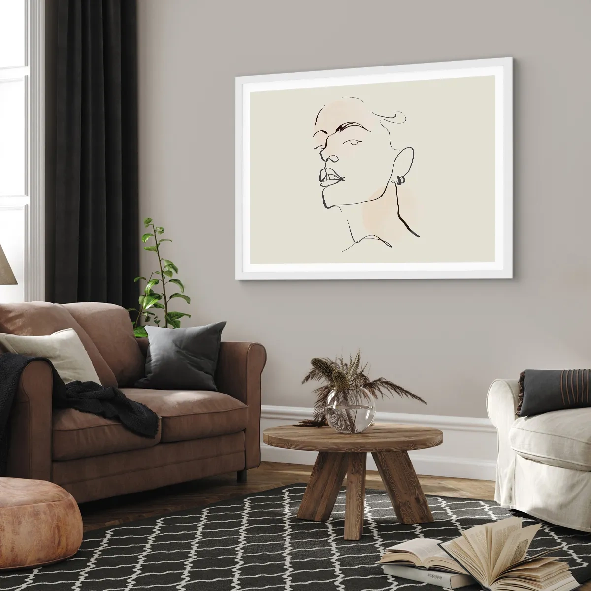 Affisch i vit ram - Stolt blick - 70x50 cm