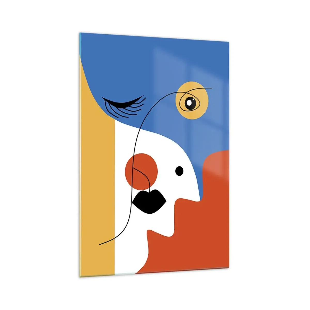 Glastavla - Bild på glas - Dekonstruerat porträtt - 70x100 cm