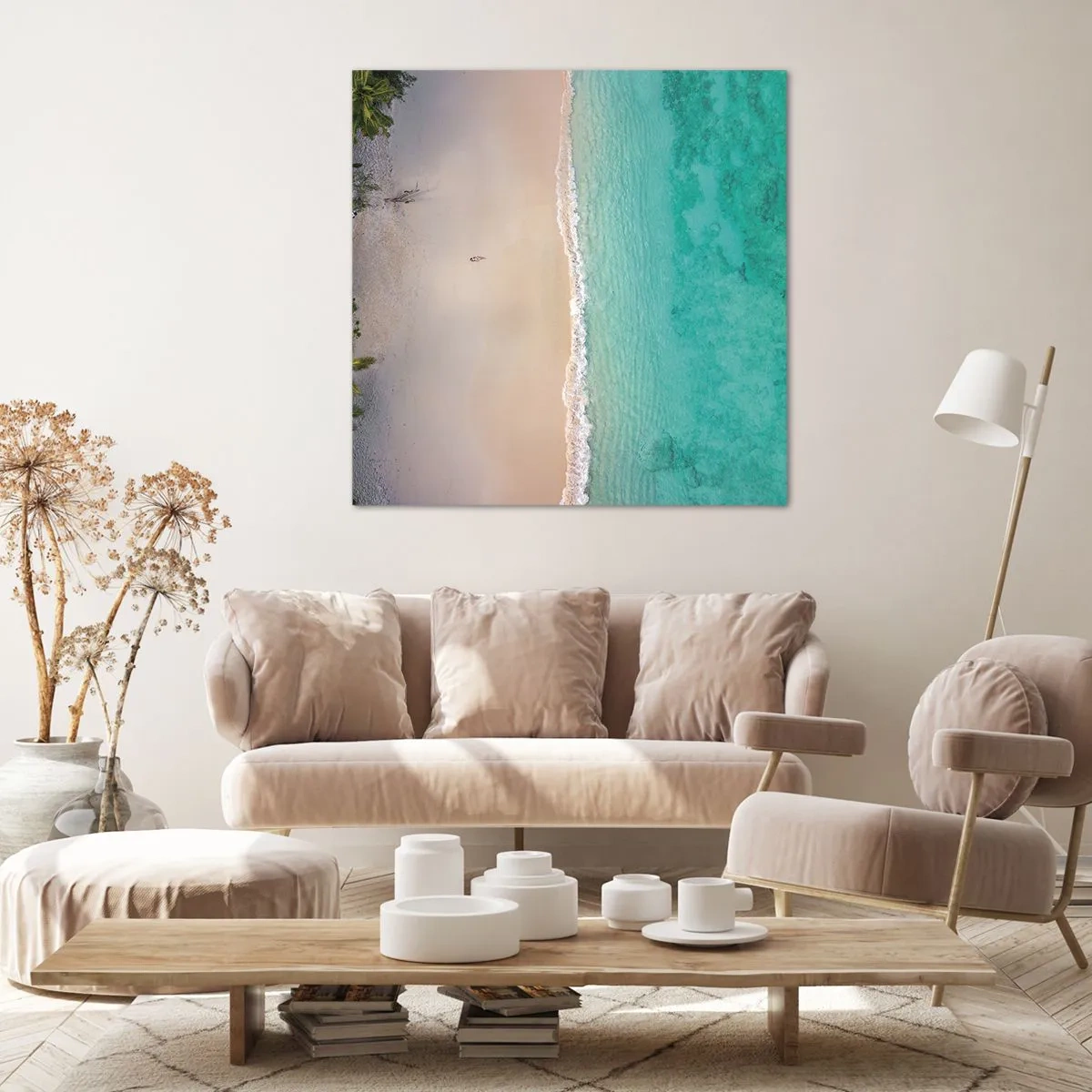 Canvastavla - Bild på duk - En strand i paradiset - 70x70 cm