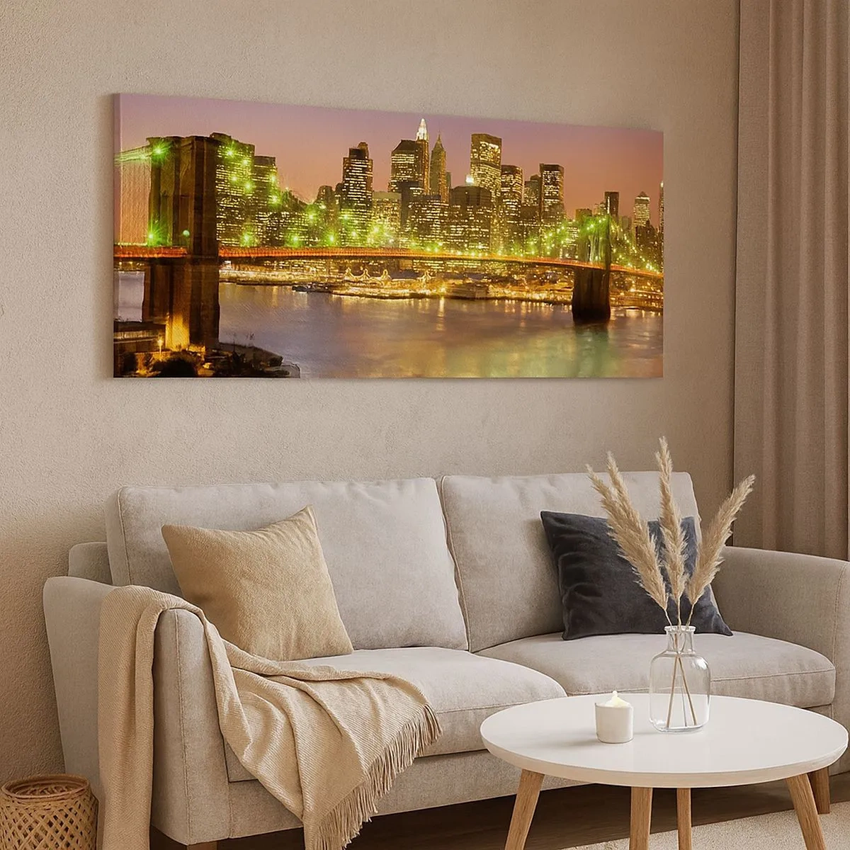 Canvastavla - Bild på duk - Ljuset slocknar aldrig här - 100x40 cm