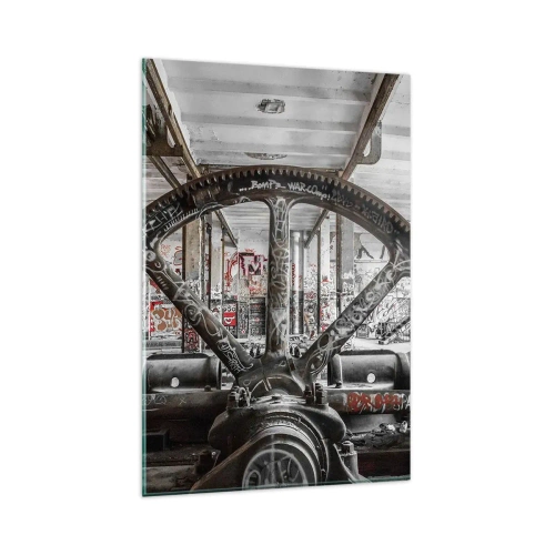 Glastavla - Bild på glas - Fabrikens hemliga liv - 80x120 cm