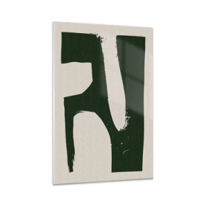 Glastavla - Bild på glas - Vikar av vitt - 80x120 cm