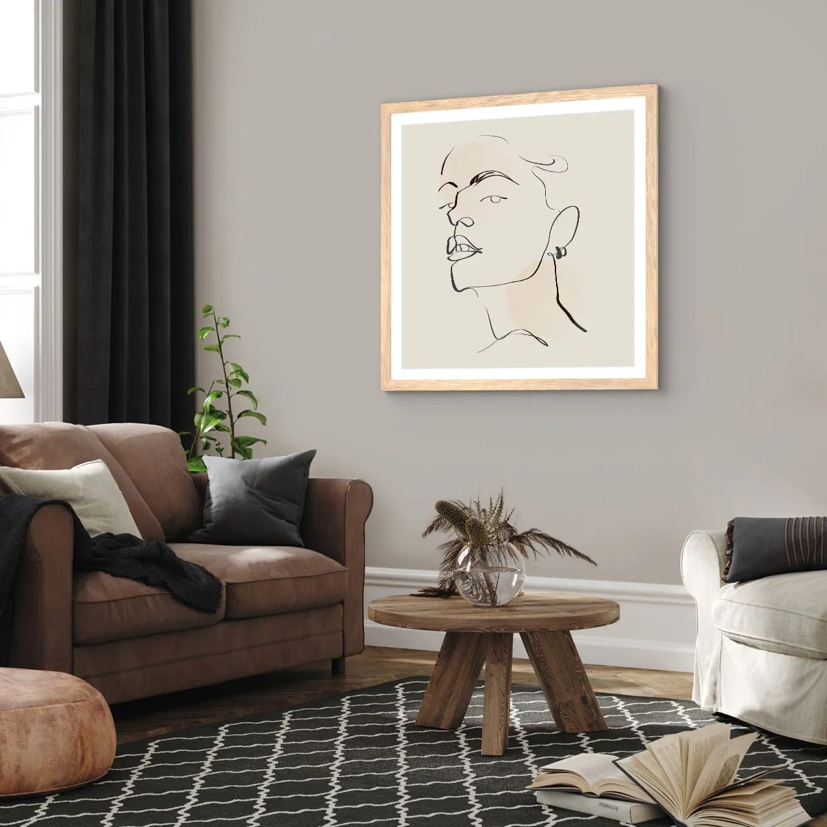 Affisch i ram av ljusek - Stolt blick - 60x60 cm