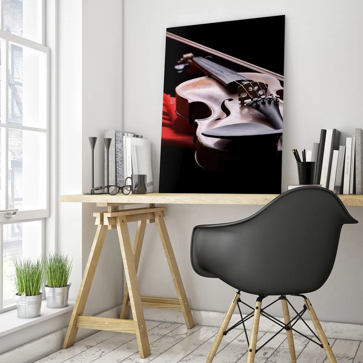Glastavla - Bild på glas - Känslornas musik - 50x70 cm