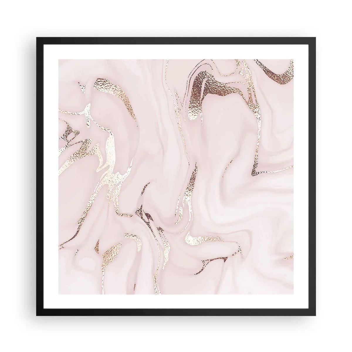 Affisch i svart ram - Rosa raseri - 60x60 cm