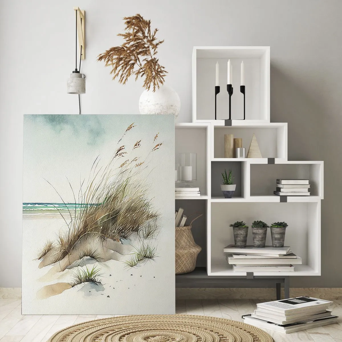 Glastavla - Bild på glas - Inlindad i sand - 50x70 cm