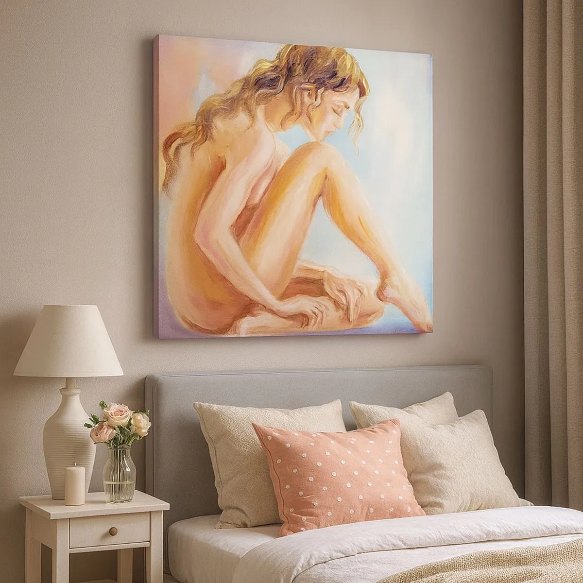 Canvastavla - Bild på duk - Kärlekens akt - 30x30 cm