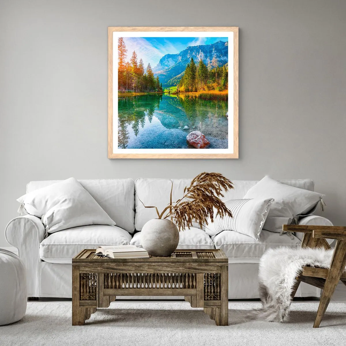 Affisch i ram av ljusek - Höstens mildhet - 40x40 cm