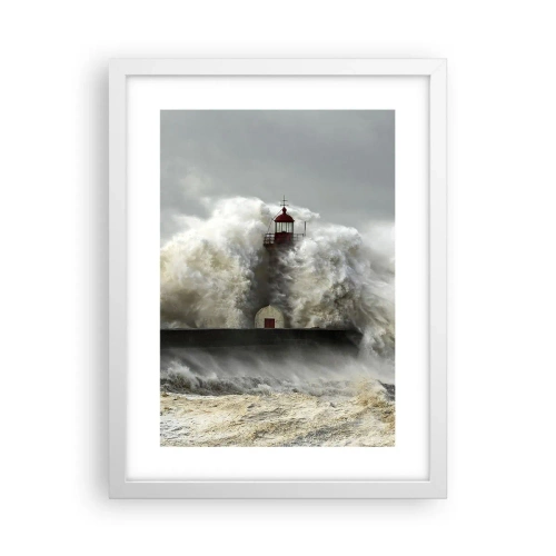 Affisch i vit ram - Havets ilska - 30x40 cm