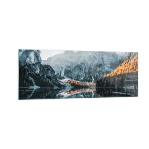 Glastavla - Bild på glas - Spegellandskap - 140x50 cm
