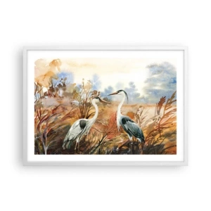 Affisch i vit ram - Vart ska vi på hösten? - 70x50 cm