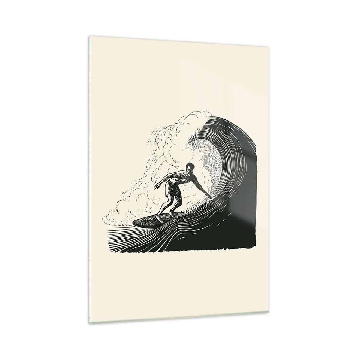 Glastavla - Bild på glas - Vågens kung - 50x70 cm