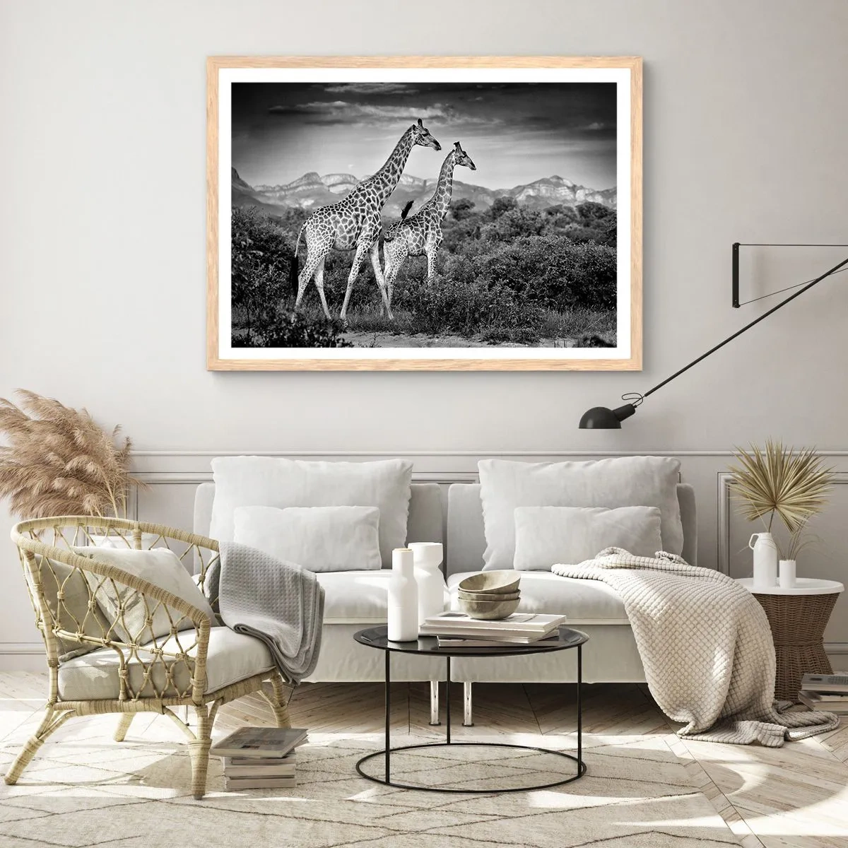 Affisch i ram av ljusek - Högre klasser i Afrika - 70x50 cm