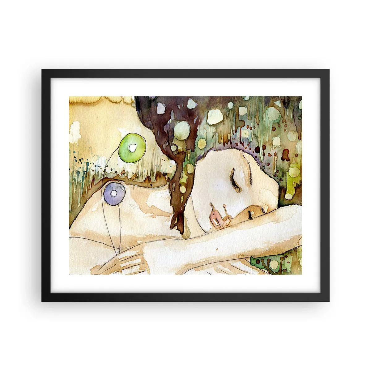 Affisch i svart ram - Smaragd-viol dröm - 50x40 cm