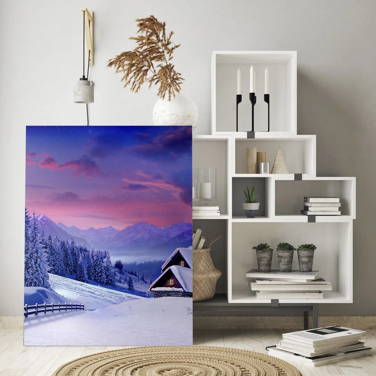 Glastavla - Bild på glas - Silla natt - 50x70 cm