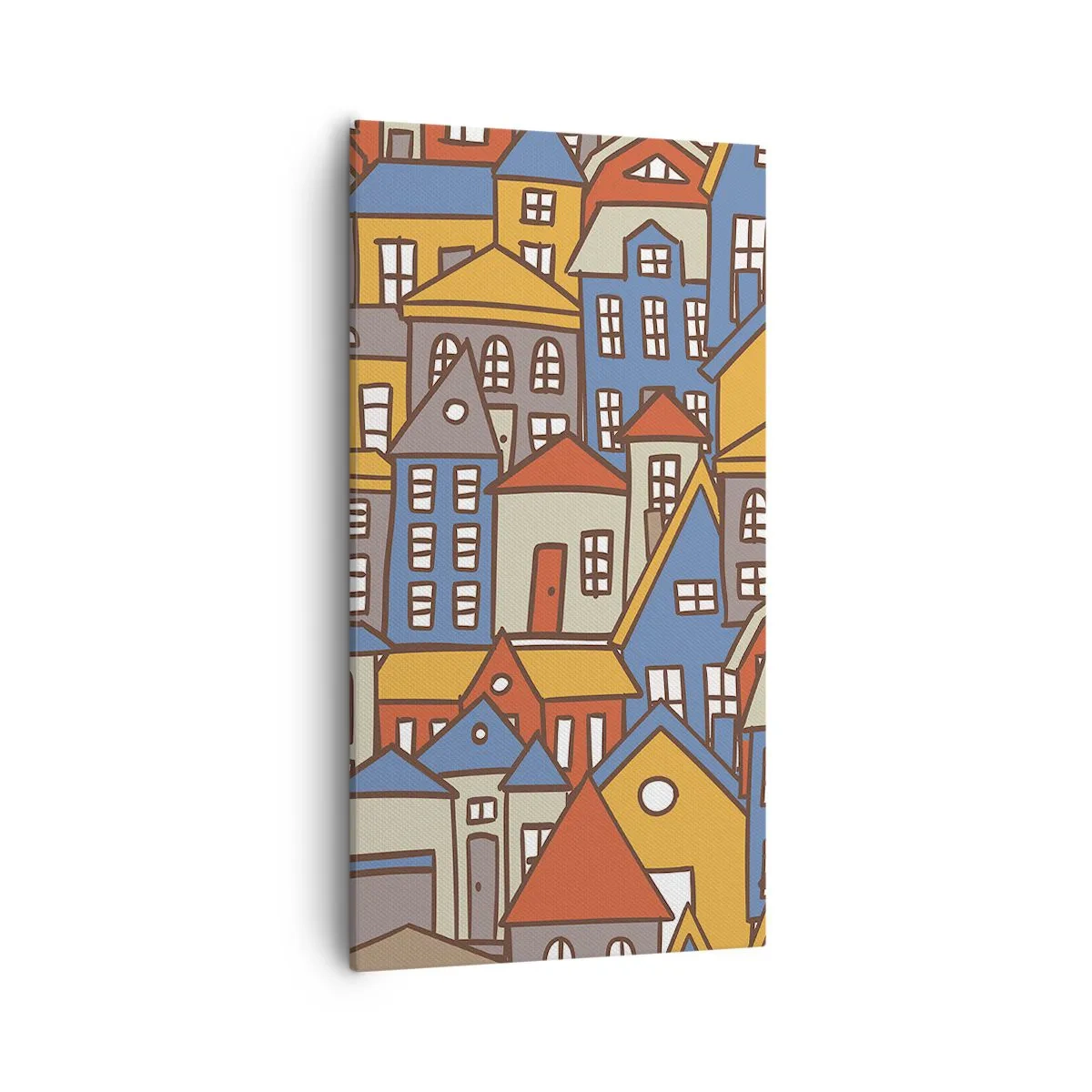 Canvastavla - Bild på duk - Hus bakom hus - 55x100 cm