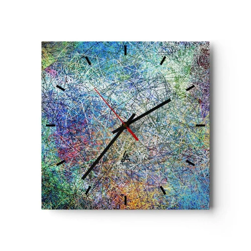 Väggklocka - Klocka på glas - Det är inte så enkelt - 40x40 cm
