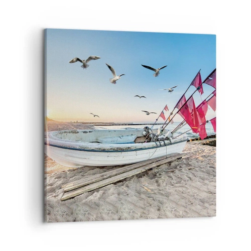 Canvastavla - Bild på duk - Välförtjänt vila - 50x50 cm