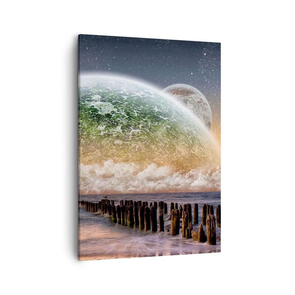 Canvastavla - Bild på duk - Och världen uppstod ur vatten - 50x70 cm