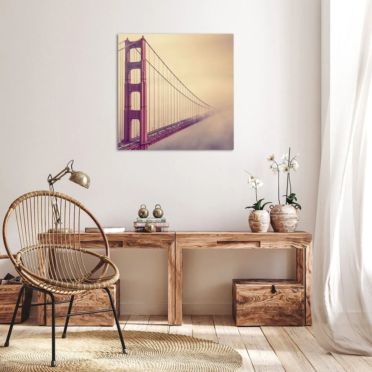 Canvastavla - Bild på duk - Mellan himlen och jorden - 60x60 cm