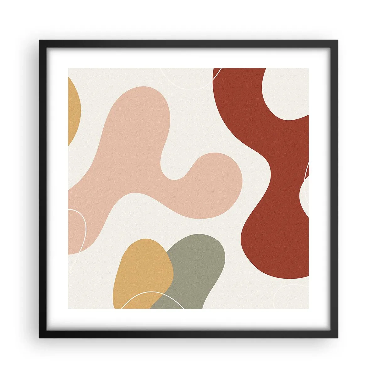 Affisch i svart ram - Ornamental zig-zack? - 50x50 cm
